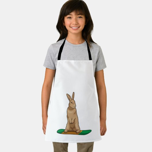 Rabbit as Snowboarder with Snowboard Schürze (Insitu)