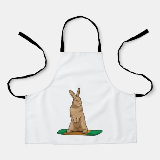 Rabbit as Snowboarder with Snowboard Schürze (Vorderseite)
