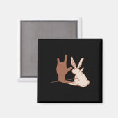 Rabbit Asl Hand Gesture Deaf Hörversager Magnet (Vorderseite/Rückseite)