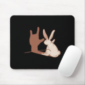 Rabbit Asl Hand Gesture Deaf Hörversager Mousepad (Mit Mouse)