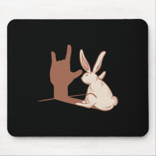 Rabbit Asl Hand Gesture Deaf Hörversager Mousepad