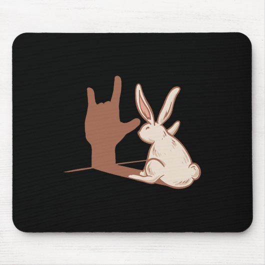 Rabbit Asl Hand Gesture Deaf Hörversager Mousepad (Vorne)