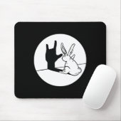 Rabbit Asl Hand Gesture Deaf Hörversager Mousepad (Mit Mouse)