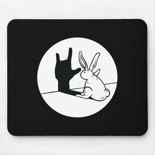 Rabbit Asl Hand Gesture Deaf Hörversager Mousepad (Vorne)