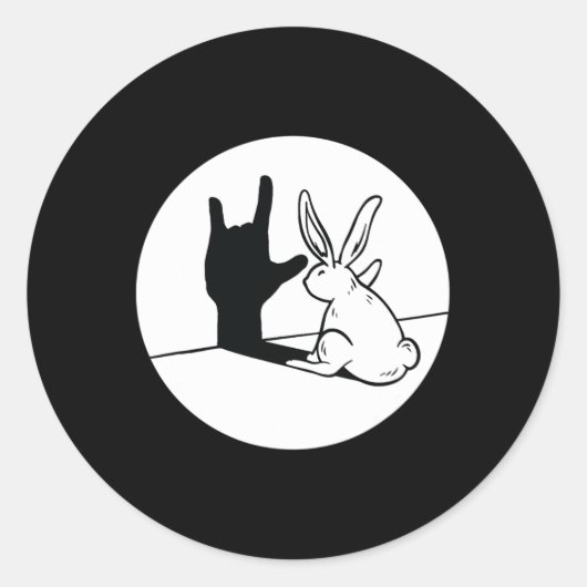 Rabbit Asl Hand Gesture Deaf Hörversager Runder Aufkleber (Vorderseite)