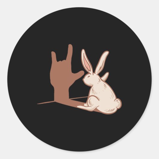 Rabbit Asl Hand Gesture Deaf Hörversager Runder Aufkleber (Vorderseite)