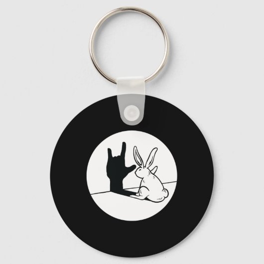 Rabbit Asl Hand Gesture Deaf Hörversager Schlüsselanhänger (Vorderseite)
