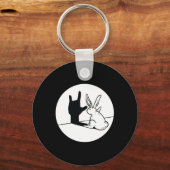 Rabbit Asl Hand Gesture Deaf Hörversager Schlüsselanhänger (Vorderseite)