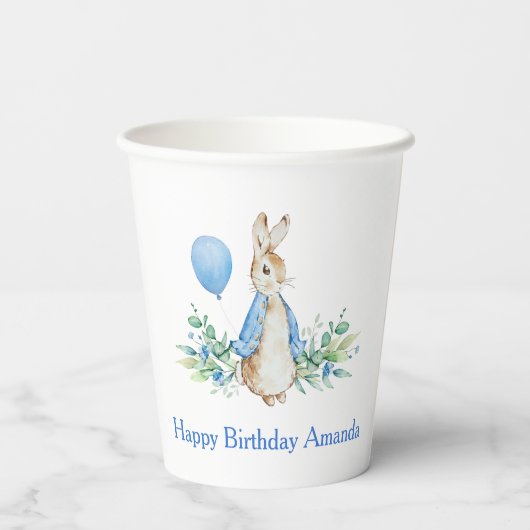 Rabbit Baby Birthday Pappbecher (Rückseite)