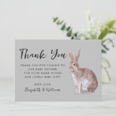 Rabbit Baby Dusche Danke Karte (Stehend Vorderseite)