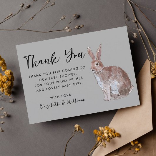 Rabbit Baby Dusche Danke Karte