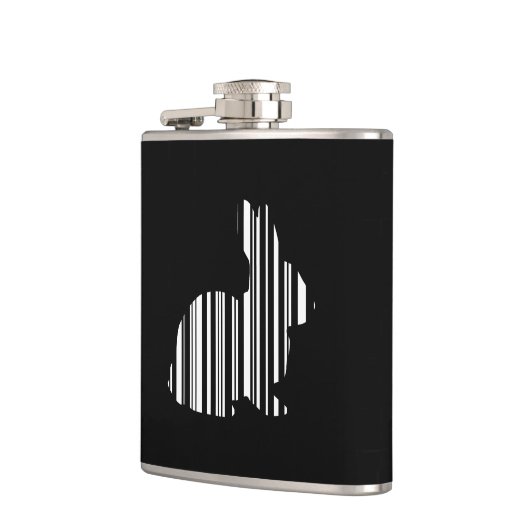 RABBIT BAR CODE Bunny Hare Barcode Muster Flachmann (Links)
