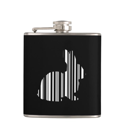 RABBIT BAR CODE Bunny Hare Barcode Muster Flachmann (Vorderseite)