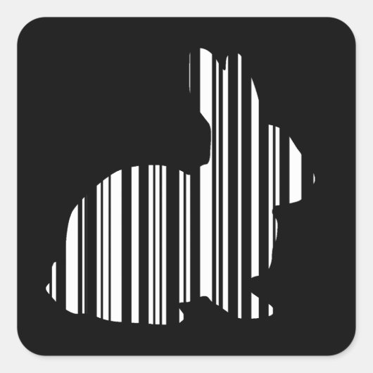 RABBIT BAR CODE Bunny Hare Barcode Muster Quadratischer Aufkleber (Vorderseite)