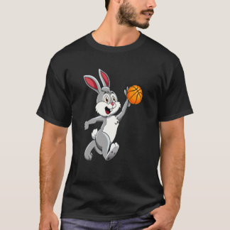 Rabbit Basketball Dunk Happy Ostertag Jungs Männer T-Shirt