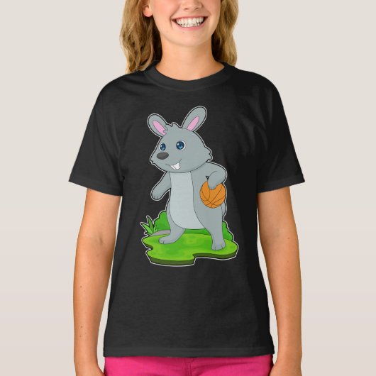 Rabbit Basketball-Spieler Basketball T-Shirt (Vorderseite)