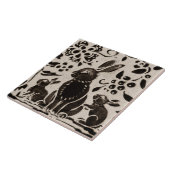 Rabbit Batik Stoneware Woodland Animal Tan Brown Fliese (Seite)