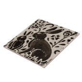 Rabbit Batik Woodland Animal Tan Grau Brown Floral Fliese (Seite)