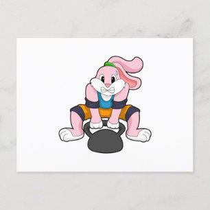 Rabbit beim Fitness mit Kurzhantel.PNG Postkarte