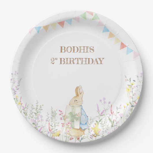 Rabbit Birthday Parade Pappteller (Vorderseite)