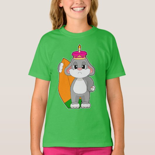 Rabbit Birthday Surfer T-Shirt (Vorderseite)