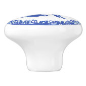 Rabbit Blau & Weiß Design Niedliche Sonnengegenden Keramikknauf (Seitenansicht)