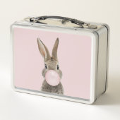 Rabbit Blowing Pink Bubble gum   Metall Brotdose (Rückseite)