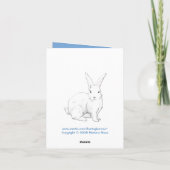 Rabbit Blue Danke Note Card (Rückseite)