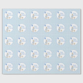 Rabbit Blue Kariert Happy Birthday Geschenkpapier (Flach)