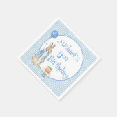 Rabbit Blue One erste Geburtstagsparty Serviette (Ecke)