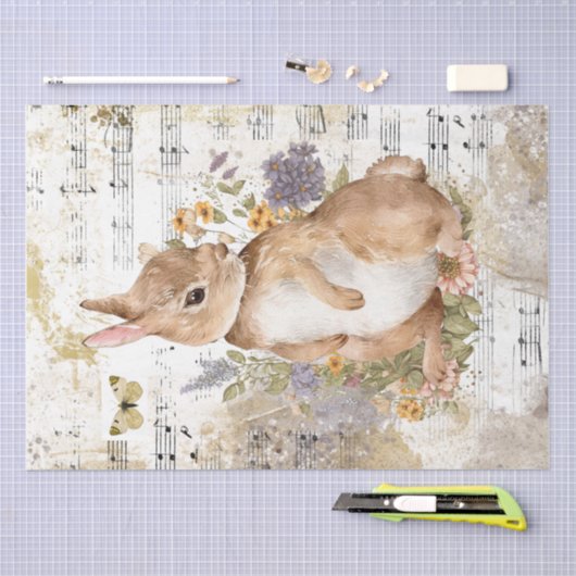 Rabbit Blume Butterfly Music Gold Entdeckungsreise Seidenpapier (Handwerk)