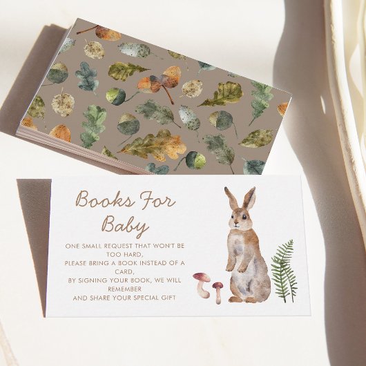 Rabbit Book Request Baby Shower Enclosure Card Begleitkarte