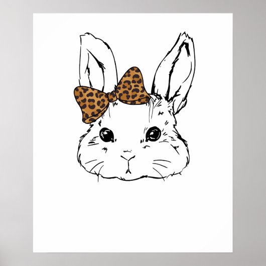 rabbit bow cute, retro, vintage poster (Vorne)