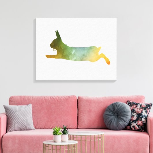Rabbit Bunny Art Silhouette Leinwanddruck (Insitu (Wohnzimmer))