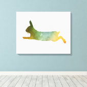 Rabbit Bunny Art Silhouette Leinwanddruck (Insitu (Holzboden))