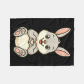 Rabbit Bunny Doing Heart With Hands Valentines Day Fleecedecke (Vorderseite (Horizontal))
