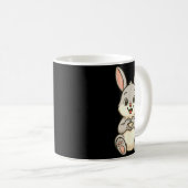 Rabbit Bunny Doing Heart With Hands Valentines Day Kaffeetasse (VorderseiteRechts)