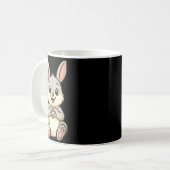 Rabbit Bunny Doing Heart With Hands Valentines Day Kaffeetasse (Vorderseite Links)