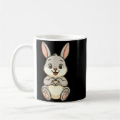Rabbit Bunny Doing Heart With Hands Valentines Day Kaffeetasse (Links)