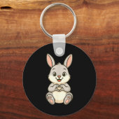 Rabbit Bunny Doing Heart With Hands Valentines Day Schlüsselanhänger (Vorderseite)