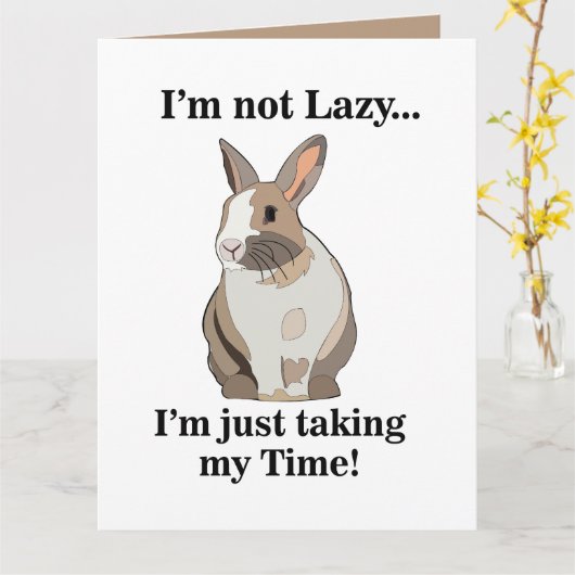 Rabbit Bunny Funny Geburtstag Karte (Gelbe Blume)