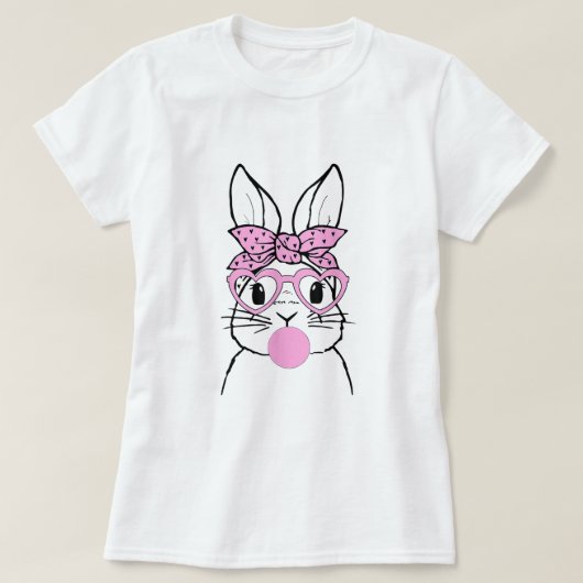 Rabbit Bunny Glasses Bandana Blowble Gum Ea T-Shirt (Design vorne)