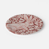 Rabbit Bunny Hare Rust Red Woodland Kunst Pappteller (Schrägansicht)