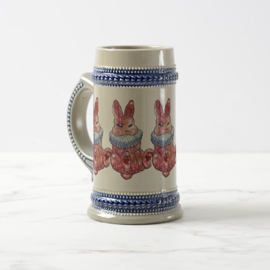 Rabbit Bunny named Ladybug Mug Bierglas (Vorderseite Links)
