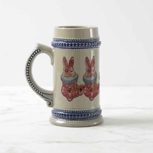 Rabbit Bunny named Ladybug Mug Bierglas (Links)