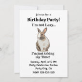 Rabbit Bunny Niedlich Funny Geburtstag Einladung (Vorderseite)