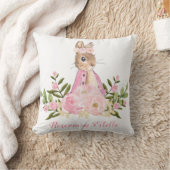 Rabbit Bunny Pink Floral Baby Girl Nursery Decor Kissen (Decke)
