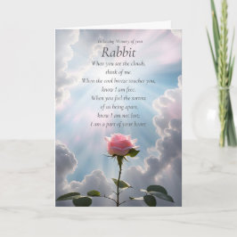 Rabbit Bunny Sympathy Pet Condolences Spiritual Karte