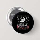 Rabbit Bunny Ugge Zu Weihnachten Button (Vorne & Hinten)