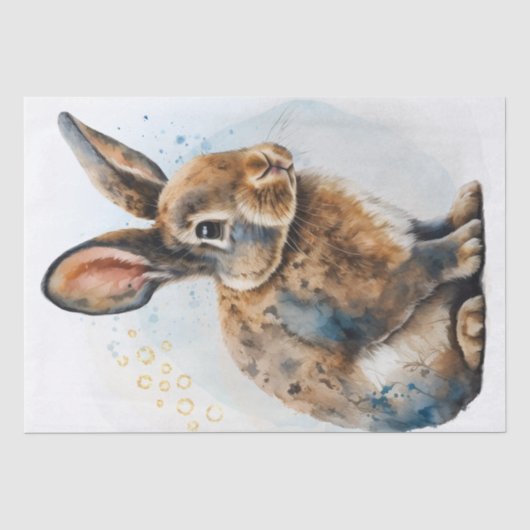 Rabbit Bunny Watercolor Seidenpapier (Vorderseite)